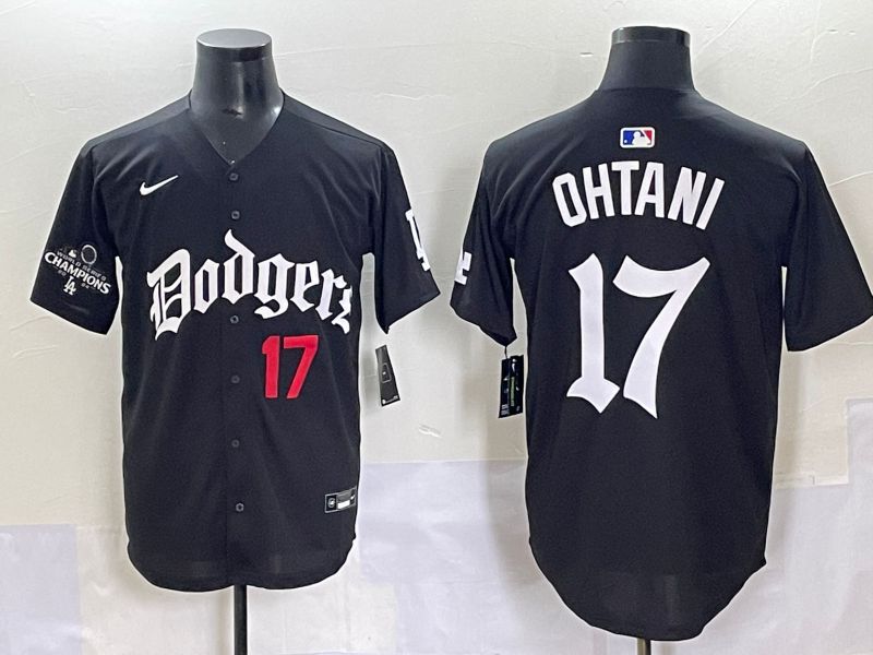 Men 2025 Los Angeles Dodgers #17 Ohtani Black Seventh generation Joint Name Nike MLB Jersey style 5->indiana pacers->NBA Jersey